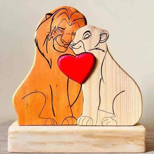 (2) Family Lions™ - Wooden Treasures